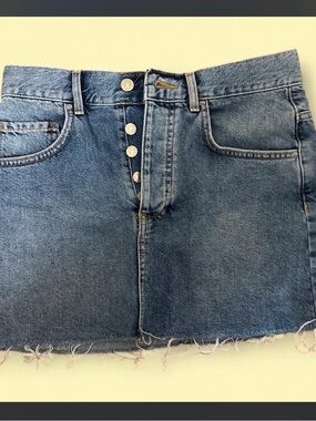 Forever 21 Light Blue Denim Skirt with Button Fly